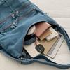 Vintage gewaschene Denim-Tragetasche Schulter-Umhängetasche Damen-Tasche