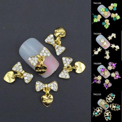 10 Stück 3D Fashion Nail Art Schmuck Strass Glitzer Tipps DIY Dekor Werkzeuge