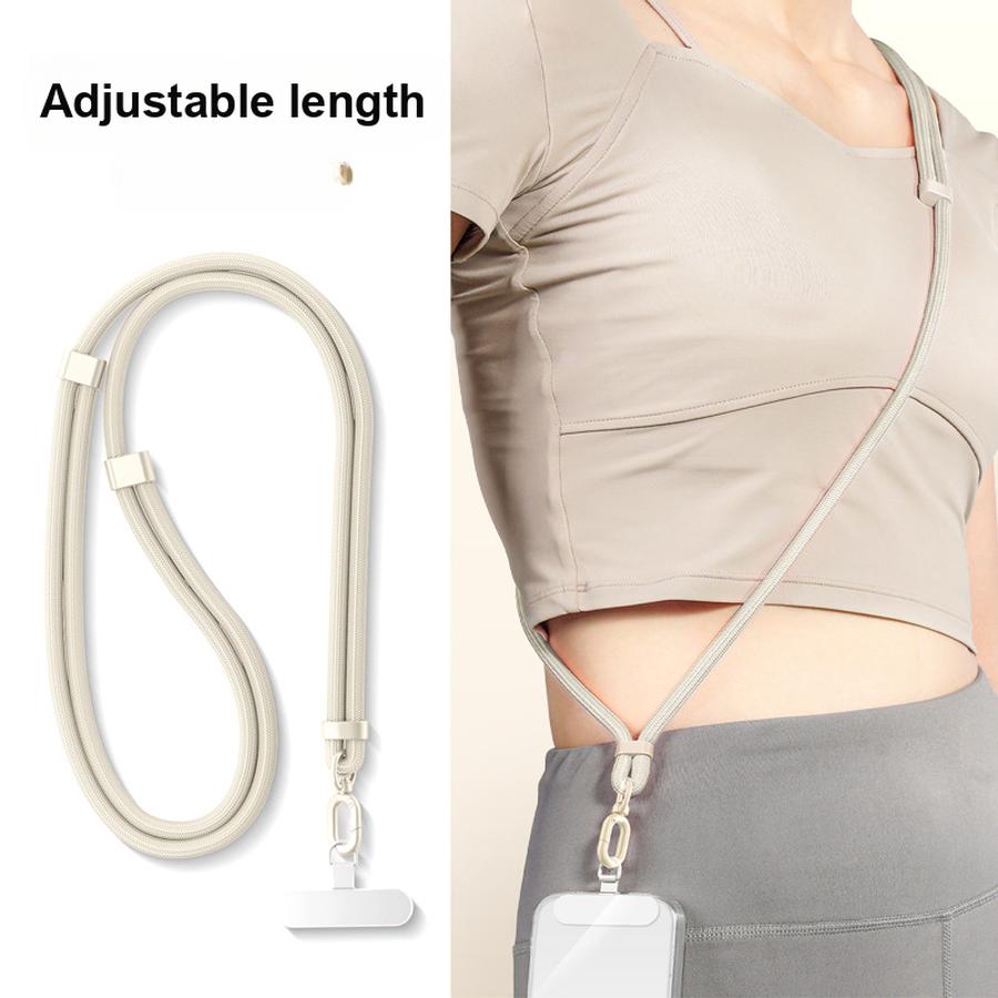 Handy-Lanyard Verstellbares Crossbody-Nackenband Seil mit Edelstahl-Pads Anti-Verlust Anti-Diebstahl Geflochtenes Seil