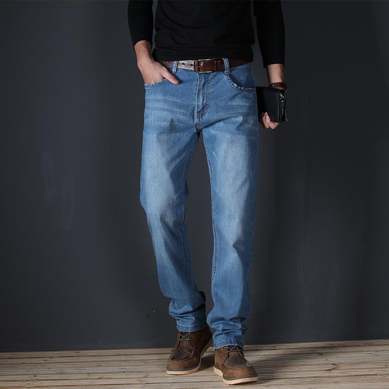 Men's Plus Size Skinny Fit Straight Leg Relaxed Stretch Denim Trousers
