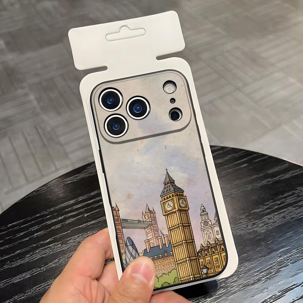London Big Ben Phone Case For IPhone 17 Air 16 E Pro Max 15 14 13 Mini 12 Pro 11 Max Plus Black Soft Shell