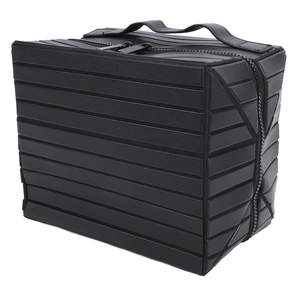 Borsa da Trucco Pieghevole Impermeabile Scomparti Multipli Borsa da Viaggio Pieghevole per Cosmetici Organizer per Articoli da Toeletta Nero