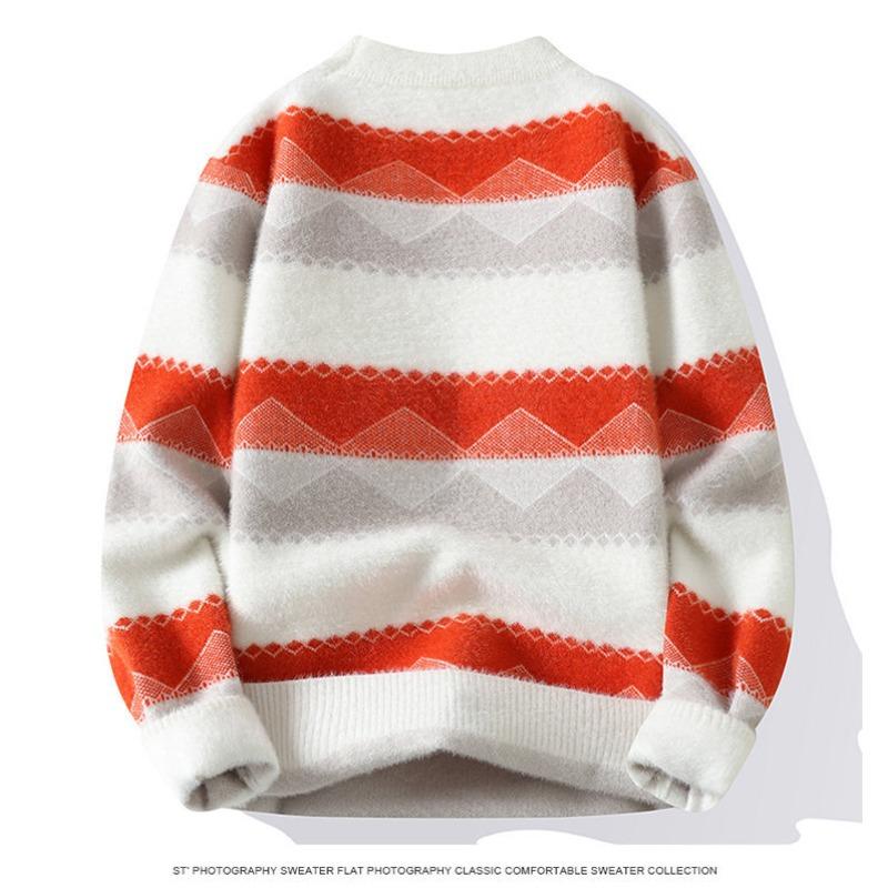 Men S Half High Neck Thick Pullover Sweater For Autumn Winter