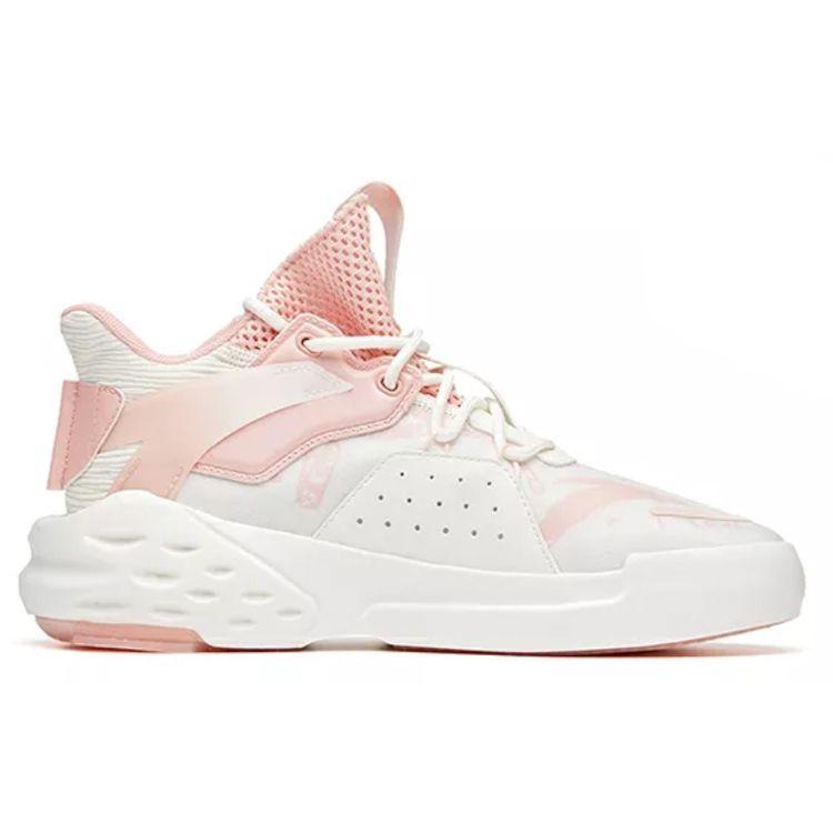 Anta Dominator Non-Slip Durable Mid-Top Skate Shoes Women Skate Shoes Pink White 922038066-2