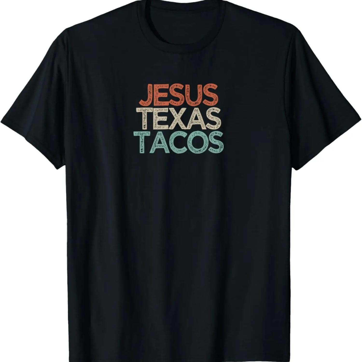 Funny Best Friend Gift Jesus Texas Tacos T-Shirt S чёрный