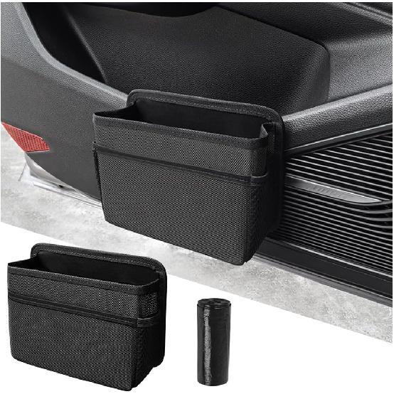 Mandark Car Trash Can, Foldable Mini Vehicle Trash Bin Garbage Organizer Holder, Waterproof Automotive Interior Hanging Dustbin Storage Bag Container