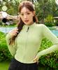 Helingbon Women'S Semi-Crop Zip-Up Fingerhole Rash Guard Swimsuit Top (3 Colors)/ Ri373W