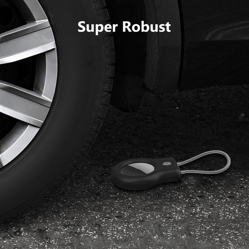 Antitheft Protective Case With Reinforced Steel Cable Lock Secure Holder For Luggage Tracking Device Keychain Accessory