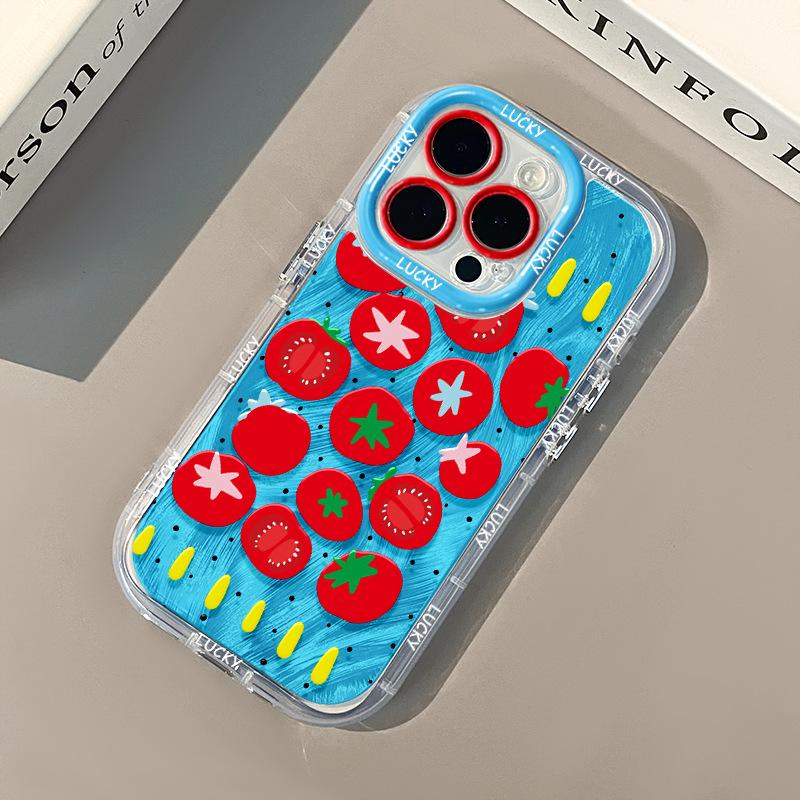 

Full Screen of Strawberries for IPhone17 Promax Mobile Phone Case 14 for Apple 15 Cream Feather Yarn 13 All-inclusive 11 Anti-fall For iPhone 17AIR