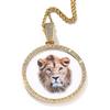 European & American Hip Hop XL Round Photo Pendant Necklace In Gold, Silver, or Rose Gold