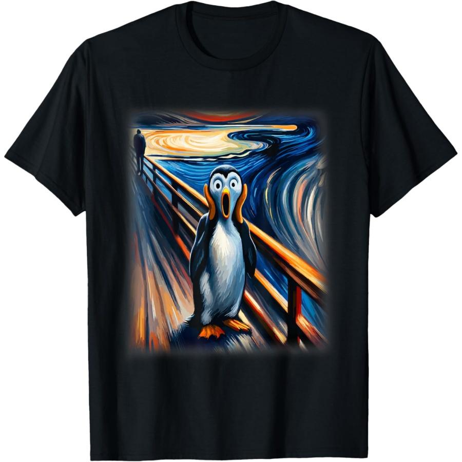 Cool Expressionist Art Penguin Lover Scream Penguin T-Shirt S