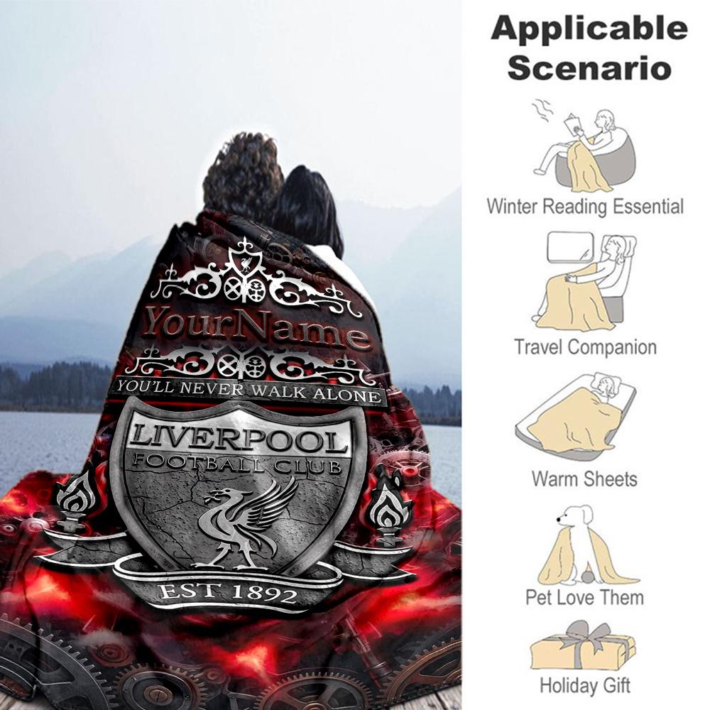 Liverpool Customize Your Name Blanket Cozy Customizable Blanket Soft & Cozy for Office Chair Living Room Bedding Livingroom Four Seasons Multipurpose