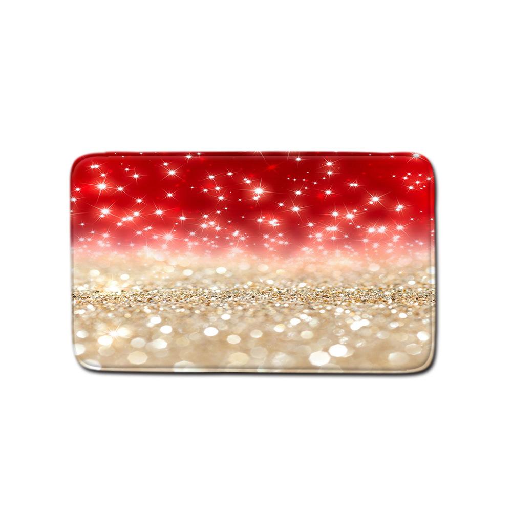 Christmas Shower Curtain Floor Mat Combination Four-Piece Set Bathroom Toilet Carpet Shower Room Mat Foot Mat