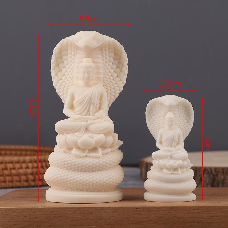 Socha Bílého Hada Šákjamuniho Buddhy, Vynikající Feng Shui Dekorace pro Domov a Kancelář, Bohatství a Štěstí, Náboženský Dárek