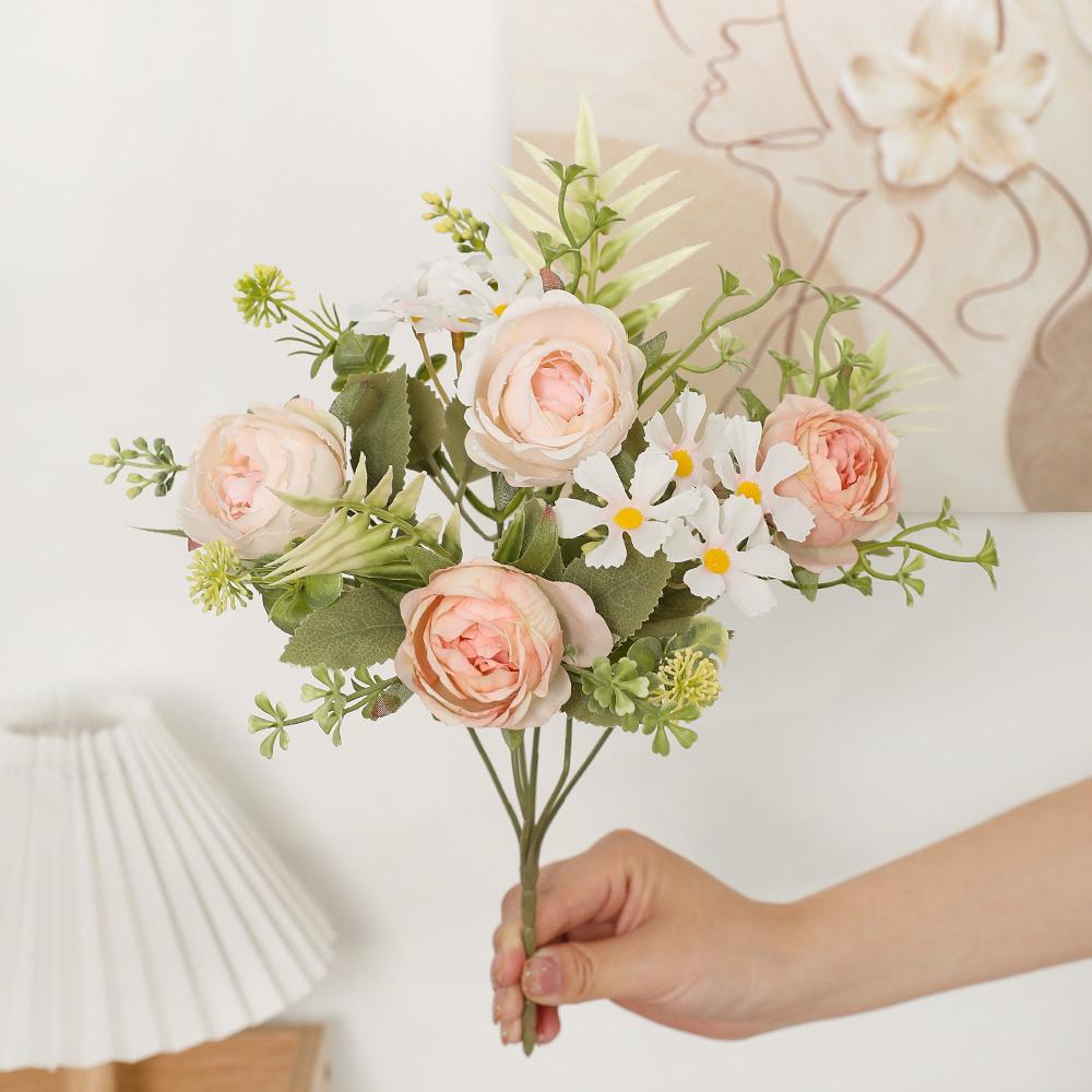 30CM Peony Artificial Flowers Bouquet Silk Fake Flowers for Home Decor Wedding Decoration Party Table Vase Flower Arrangement