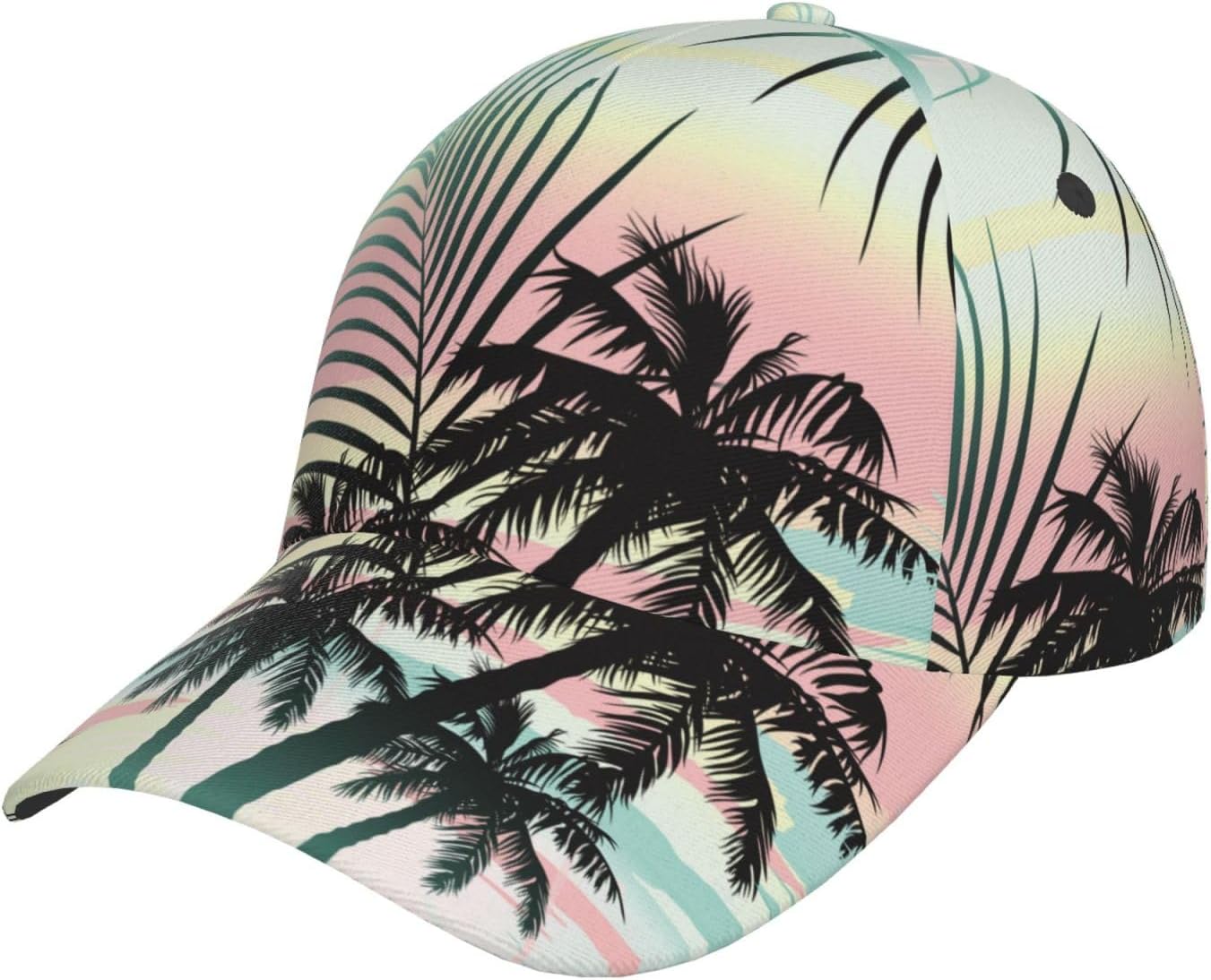 Colorful Glazed Donut Print Playful Sweet Treats Hat Unisex Baseball Cap Adjustable Polyester Snapback Hat for Men Women