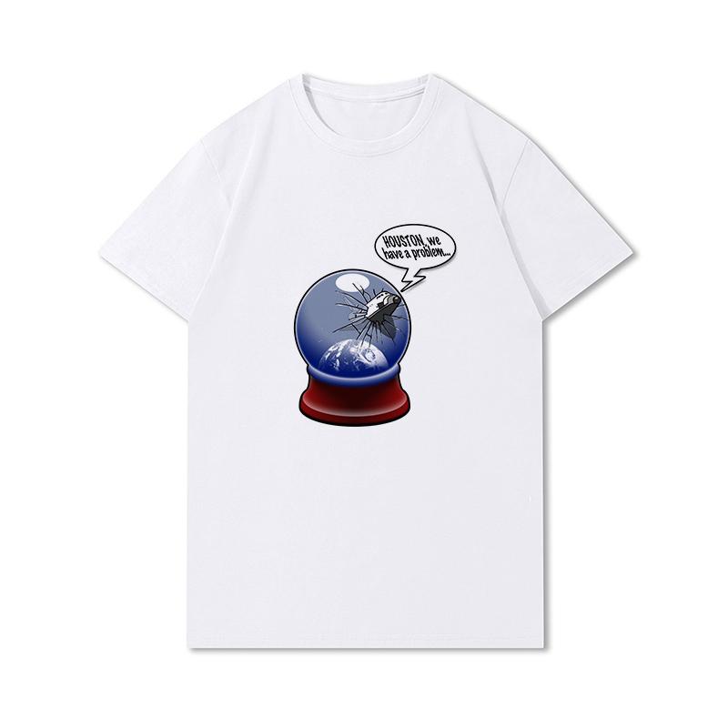 S-3XL 100 mønstre Sommerhvite T-skjorter for kvinner Trykt Uformelle korte ermer Topper O-hals T-skjorter