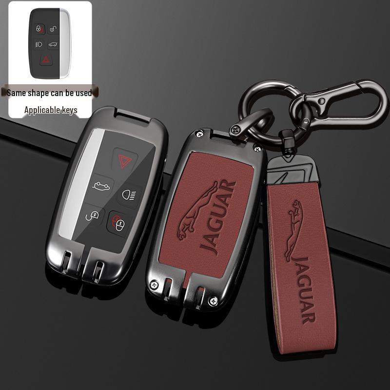 Jaguar XFL/XEL/XJL/F-Pace/F-Type Key Case with Buckle - Premium Car Key Remote Holder