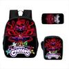 Lachende Critters Schultasche Dreiteiliges Set Cartoon Rucksack Umhängetasche Federmäppchen Lachende Critters