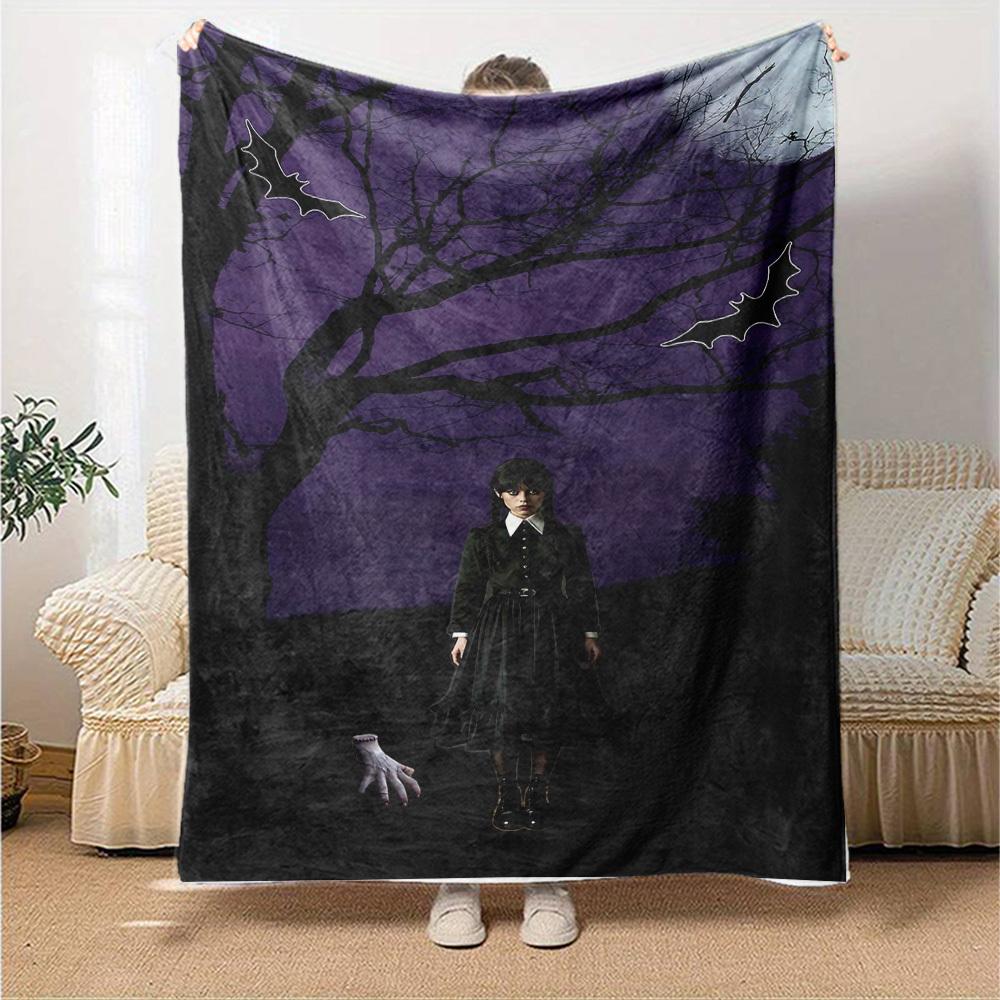 1pc Nightmare ___________ Addams Soft Flannel All-Season Throw for Home, Office, Outdoor UseDurable Comfort  100597
