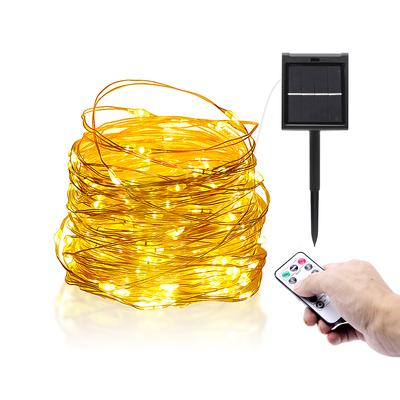 Outdoor Solar Fairy Lights With Remote 10M 20M LED Solar Powered String Light 7 Modes Waterproof for Garden Patio Yard Trees Christmas Wedding Party