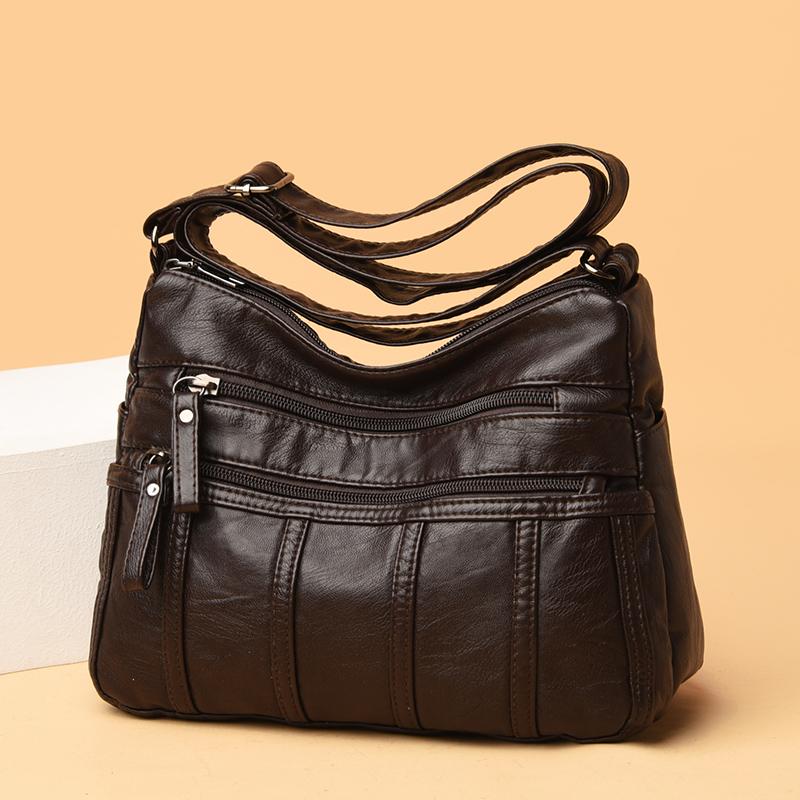 Bolso bandolera negro, bolso de hombro para viaje con correas ajustables y compartimento con cremallera, bolso de hombro adecuado para diffe