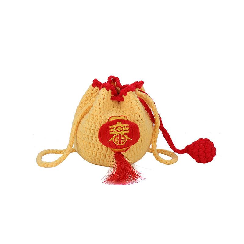 Made Yarn Breathable Gender Neutral Childrens Lucky Pouch With Vibrant Colors And Designs Cute