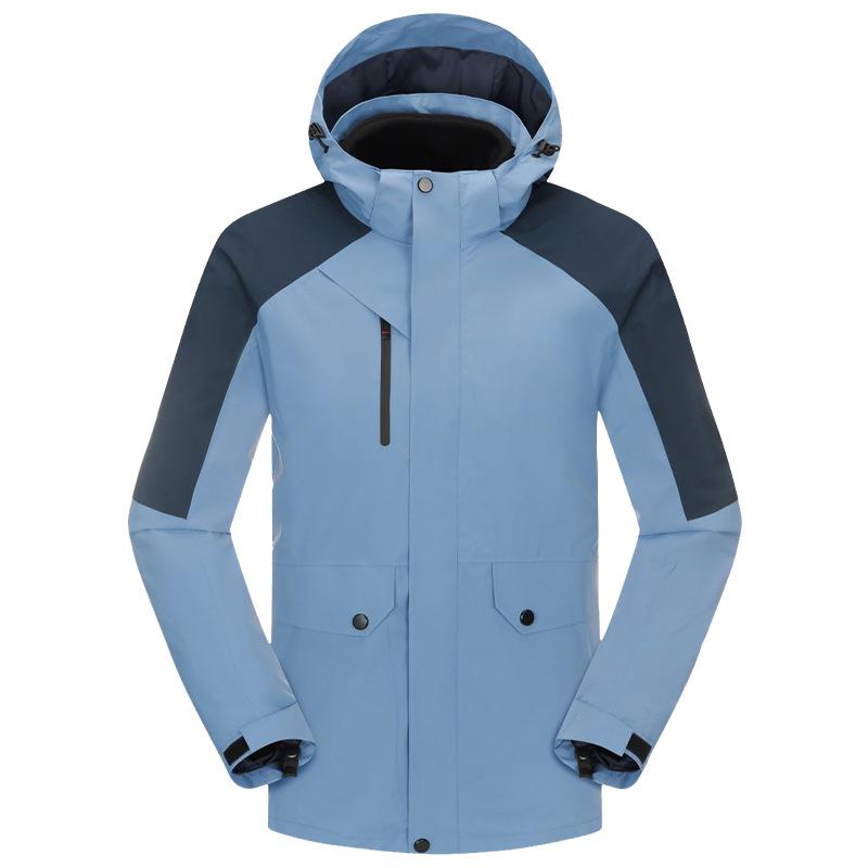 Nová špičková větruodolná sada bunda a kalhoty: Unisex, Vodotěsný, Hřejivý lyžařský a horolezecký oblek tři v jednom