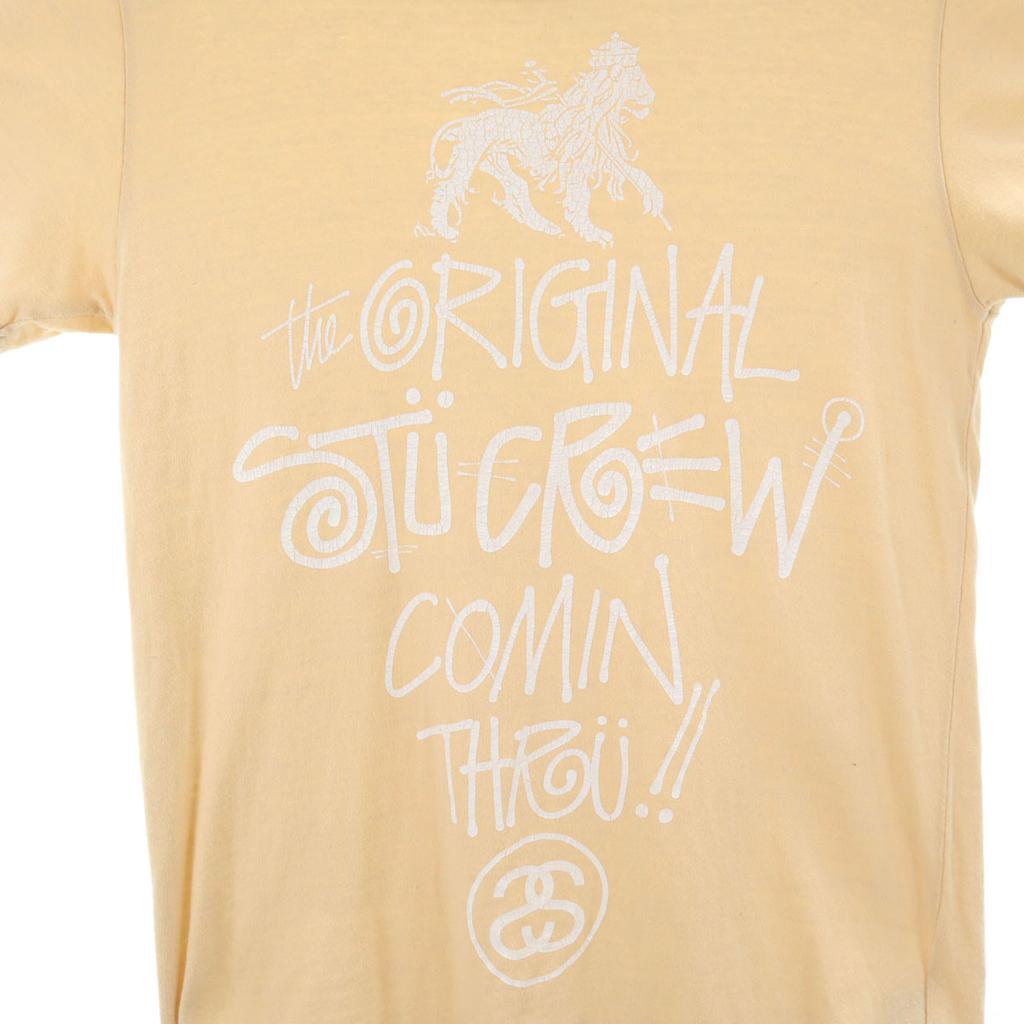 Stussy Made In Japan Short Sleeve T-shirt M Pale Orange Women Used