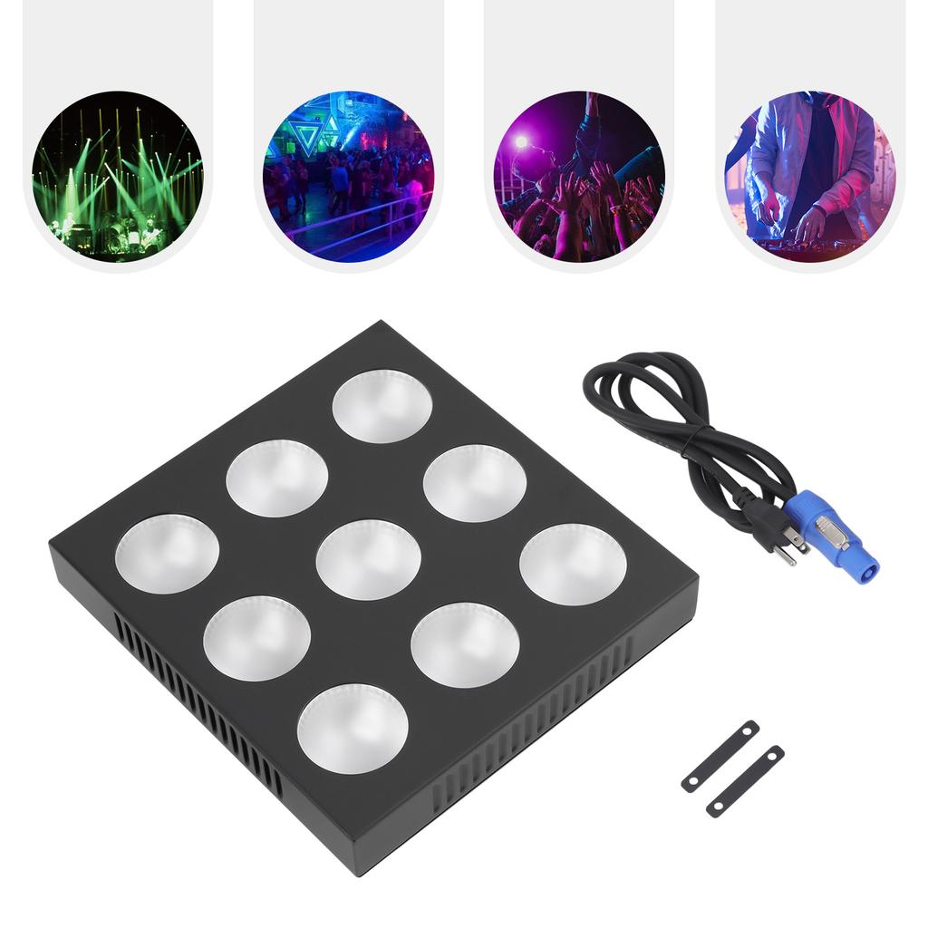 Aluminum Alloy Rectangular Stage Light,Black 9 *12W RGBW LEDs Lights Self-propelled for Weddings,Birthday Parties