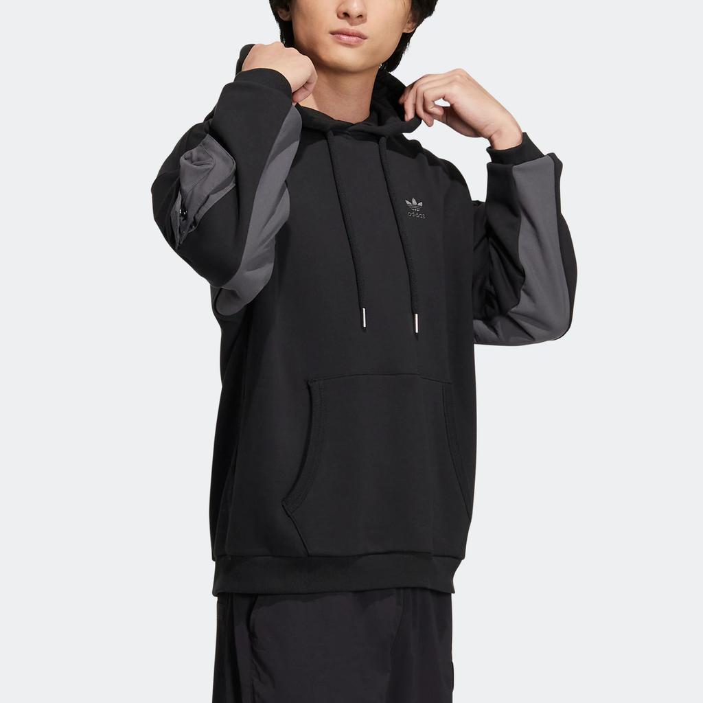 Adidas Originals Trefoil Ww Hoody Solid Print Small Logo Hoodie Long Sleeve Men Hoodie Black IC8157