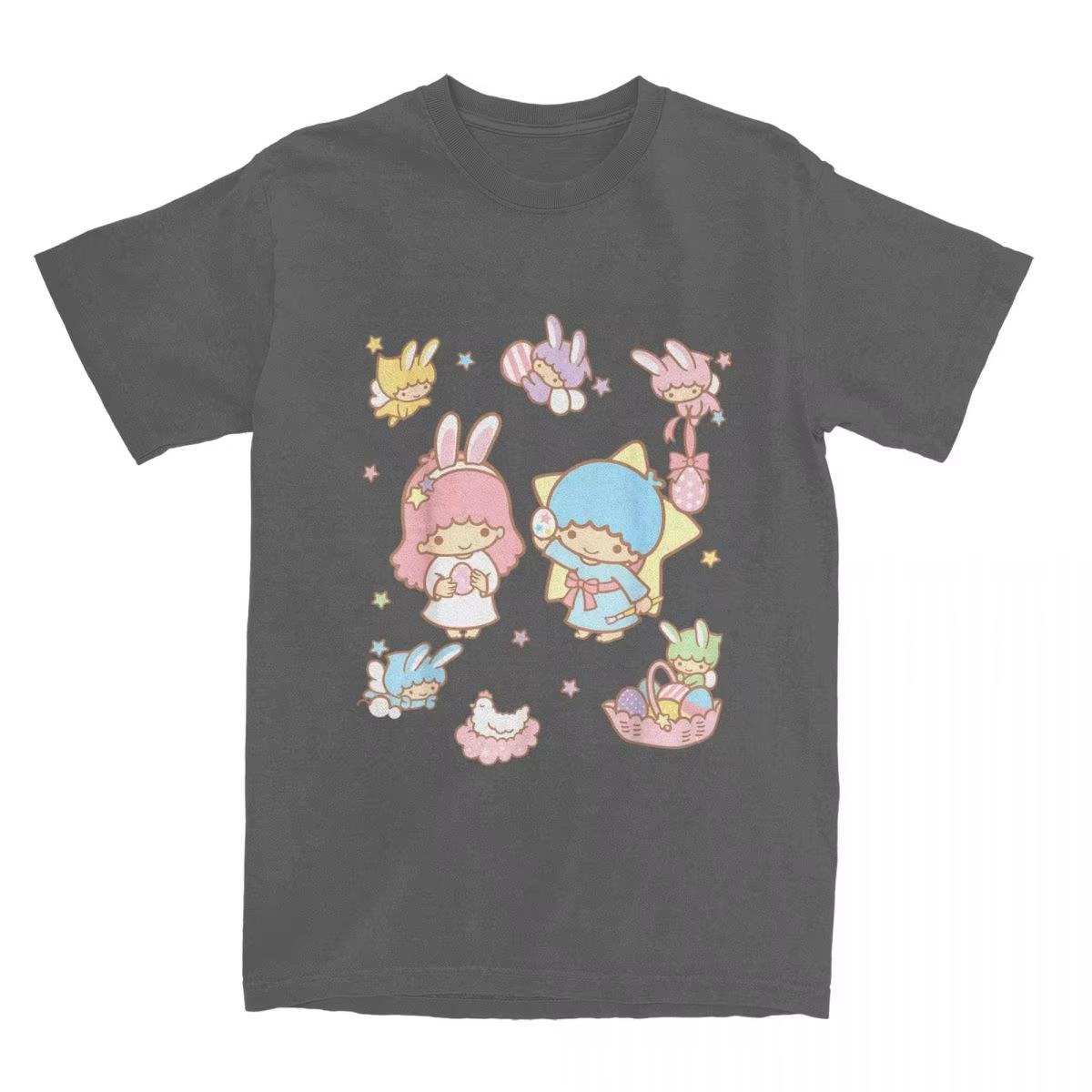 

Little Twin Stars And Friends Easter T-Shirt Men Women Awesome Cotton Tee Shirt Short Sleeve T Shirts Summer Clothing 4XL