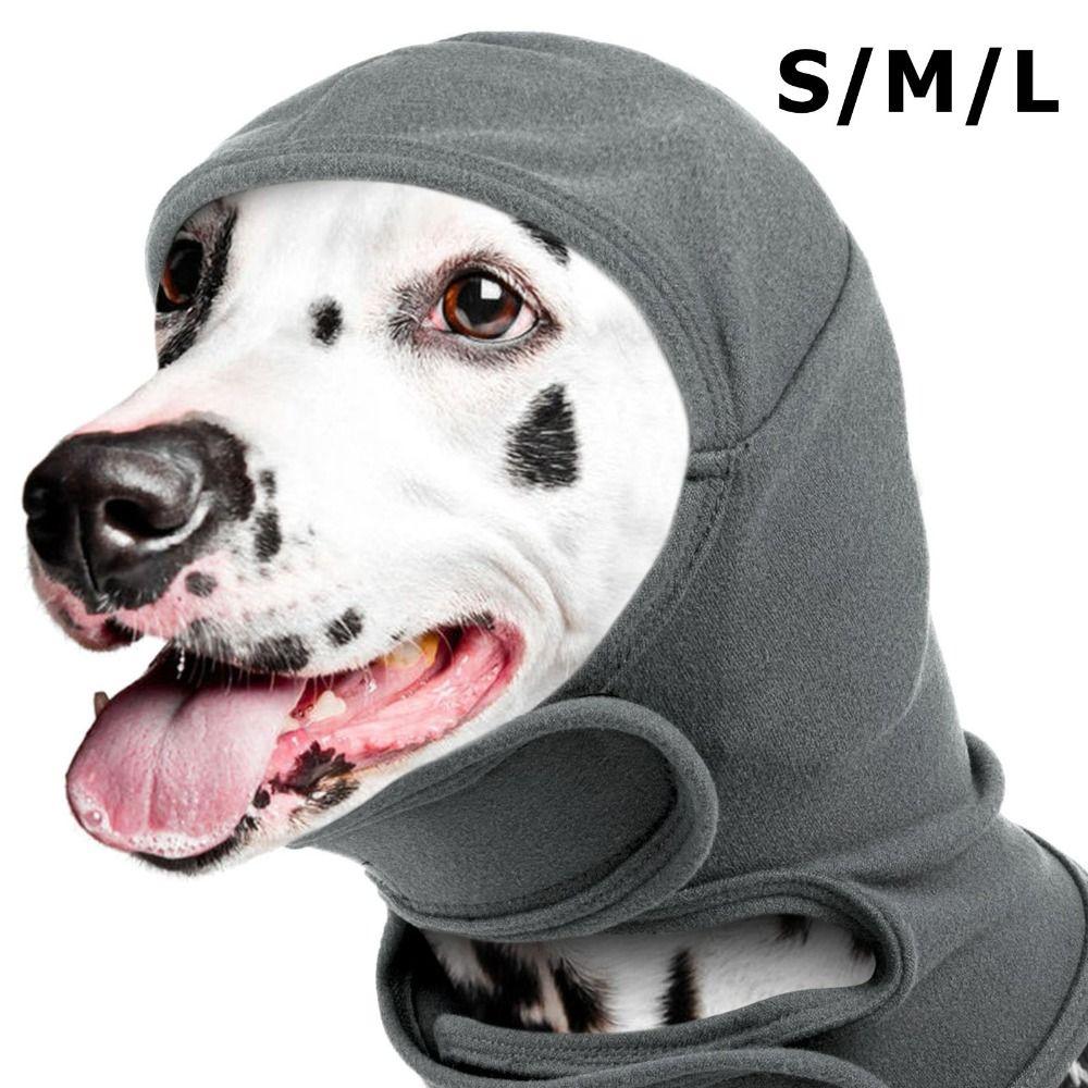 Solid Color Dog Calming Hoodie Adjustable Pet Head Ear Wrap High Quality Dog Ear Cover