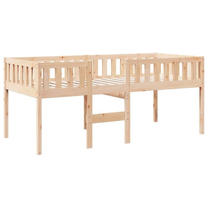 VidaXL Children's Bed Without Mattress 90x190 Cm Solid Pine Wood, Mezzanine Bed, Mezzanine Bed with Ladder, Bed Frame 855018