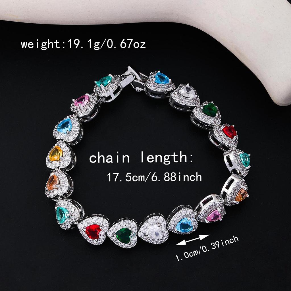 Super Sparkling Color Love Zircon Full Diamond Bracelet, Simple Design, Clear and Cold Feeling, French Court, Light Luxury Design Handpiece