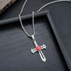Kreuz Halskette Herren Europäischer und Amerikanischer Schmuck Anhänger Halskette Einfach Retro Vielseitig Herren Accessoires Pullover Kette