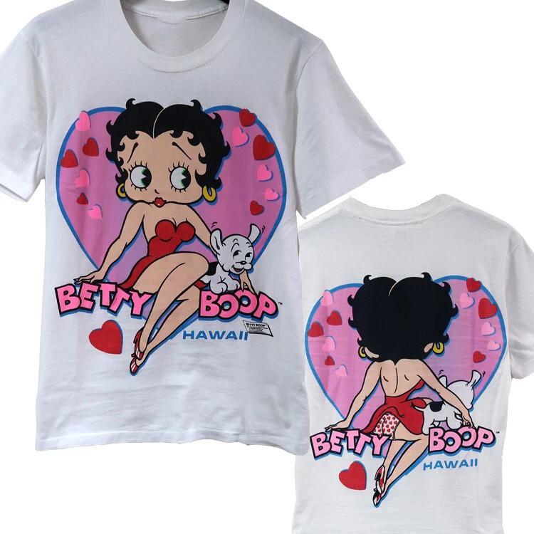 

НОВЫЙ Betty Boop Прорывной Глэм Сердце 1989 Белая Футболка Репринт 4XL