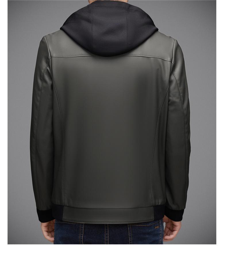 Men's Versatile Hooded Leather Jacket - Plus Velvet, Thickened Sheepskin, Warm Casual Dad Style Outerwear for All Ages