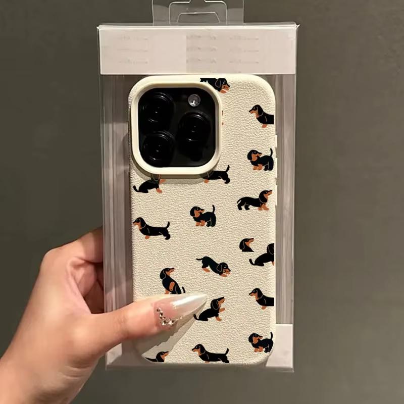 Creative Minimalist Dachshund White TPU Matte Case For iPhone 17 Air 16 15 14 13 12 11 Pro Max 17Pro X XS XR 16E Cover Funda