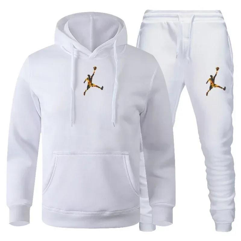Novo Conjunto de Moletom Esportivo Masculino Estilo Europeu-Americano Outono/Inverno