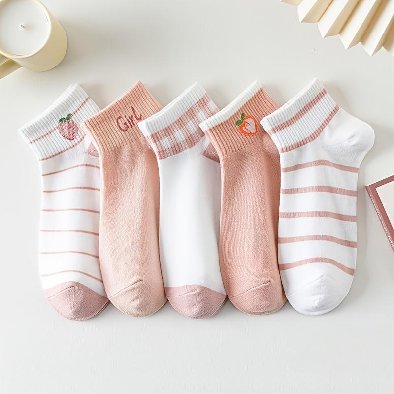 High quality5-Pair/10-Pair Women's Cute Versatile Breathable Casual Sports Fresh Short Socks for All Seasons