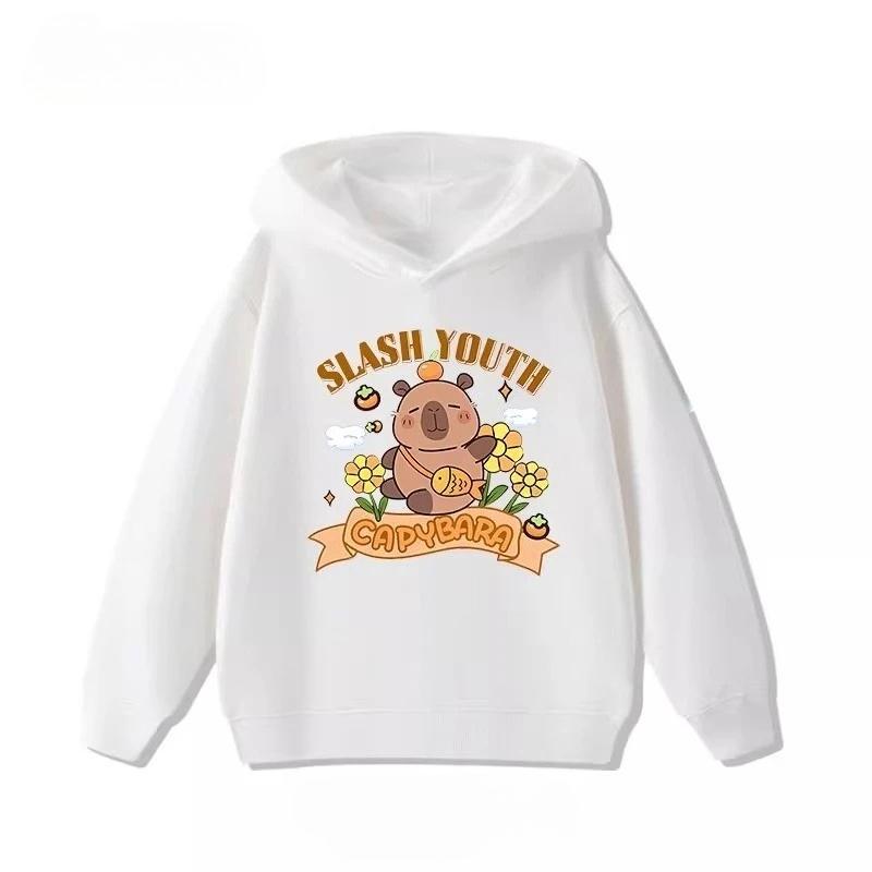 Children's Cartoon Adorable Capibara Autumn Fashion Boys Girls Loose Outdoor Street Kids Hoodies