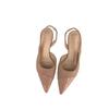 French Temperament Fairy Style Bag Head Sandals Female Summer Pink Pointed High Heels Commuter Bag Head Empty Sandal Clip