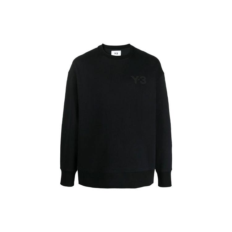 adidas Men s Y-3 SS21 Logo Round Neck Pullover Black GV4194 L