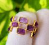 Natural Purple Amethyst Gemstone 925 Sterling Silver Eternity Ring 6.5 US, Gift