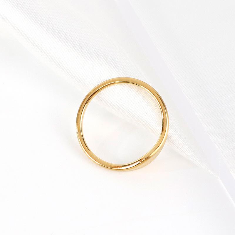 Simple Geometric Thin Round Ring, Titanium Steel Vacuum Plating Ring, Women's Fashion High-end Accessories