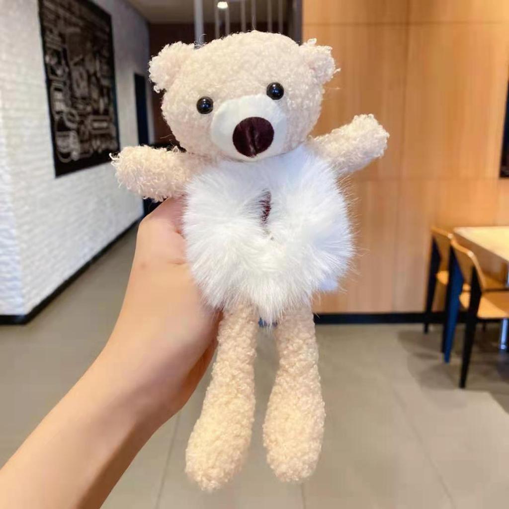 Plush Bear Headband & Hair Tie for Women - Cute Winter Accessory