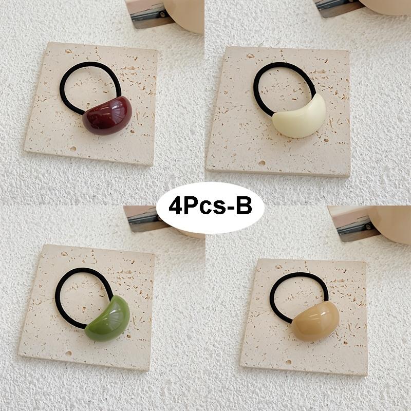 4Pcs Cute Candy Colored Rubber Band Hair Bands, Suitable for Casual Hairstyles, Sweet and Elegant Multifunctional Hair Cords
