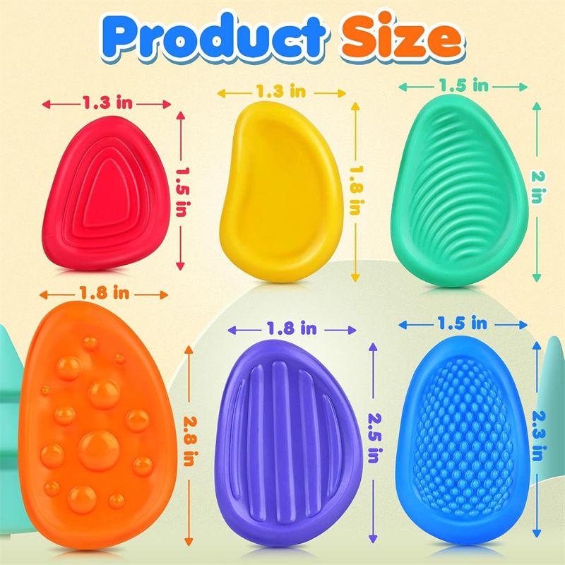 6PCS/set Sensory Worry Stones Fidget Toy Stress Reliever Anxiety Worry Stone Silicone Decompression Toys GZW