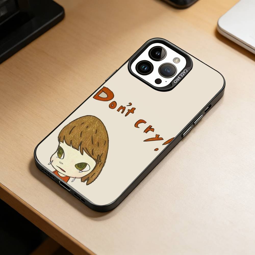 Art Toy Y-Yoshitomo -N-Nara Phone Case For iPhone 17,16,15,14,13,12,11 Plus,Pro Max,XS,Colored Silver Plated Inside Cover